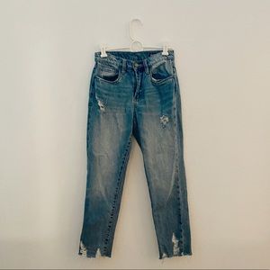 straight-leg ankle cropped jeans